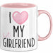 Valentinstag Tasse "I Love My Hot Girlfriend" Geschenk für Freundin Rosa Trendation