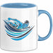 Schwimm Enthusiast Tasse Geschenkidee für Poolliebhaber Blau Trendation