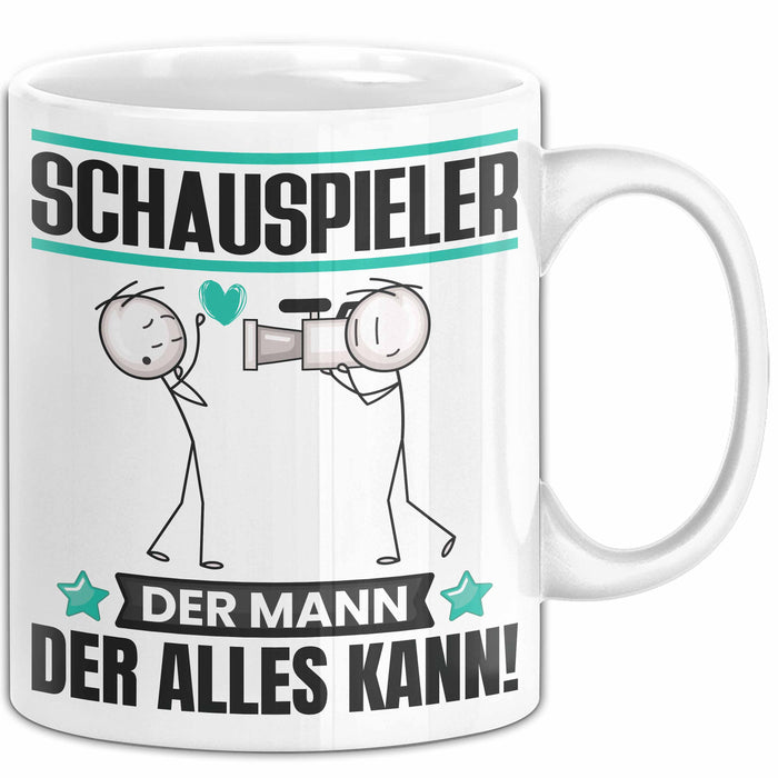Schauspieler Tasse Geschenk für Schauspieler Der Mann Der Alles Kann Geschenkidee zum Geburtstag Weiß Trendation