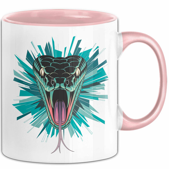 Reptil Schlange Tier Tasse Geschenk Lustige Geschenkidee Spruch Rosa Trendation