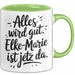 Elke-Marie Tasse Geschenk Alles Ist Gut Elke-Marie Ist Jetz Da Geschenkidee Becher mit Name Grün Trendation