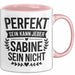 Sabine Tasse Geschenk Perfekt Sein Kann Jeder Geschenkidee Geburtstag Rosa Trendation