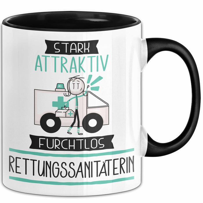 Rettungssanitäterin Tasse Geschenk Becher Stark Attraktiv Furchtlos Rettungssanitäterin Lustige Geschenkidee Trendation
