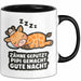 Schlafende Giraffe Tasse Geschenk Lustige Geschenkidee Spruch Zähne Geputzt Pipi Gemacht Gute Nacht Schwarz Trendation