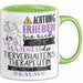 Tierverhaltenstherapeutin Tasse Geschenk Lustiger Spruch Bitte Erheben Sie Sich Seine Majestät Die Tierverhaltenstherapeutin Betritt Den Raum Grün Trendation