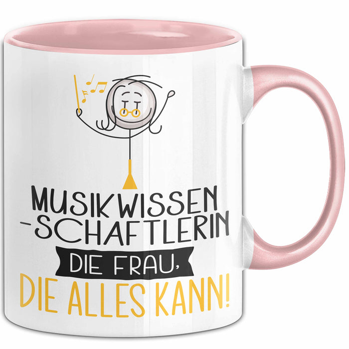Musikwissenschaftlerin Geschenk Tasse Becher Die Frau Die Allen Kann Geschenkidee für eine Musikwissenschaftlerin Lustig Rosa Trendation