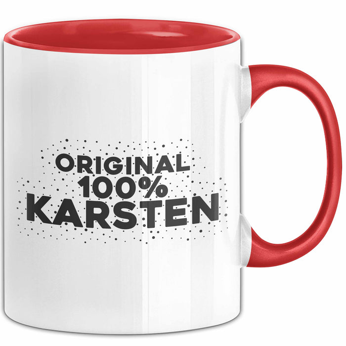 Karsten Tasse Original 100% Karsten Geschenk Rot Trendation