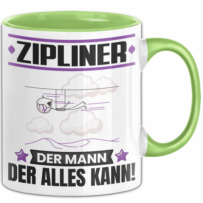 Zipliner Tasse Geschenk für Zipliner Der Mann Der Alles Kann Geschenkidee zum Geburtstag Grün Trendation