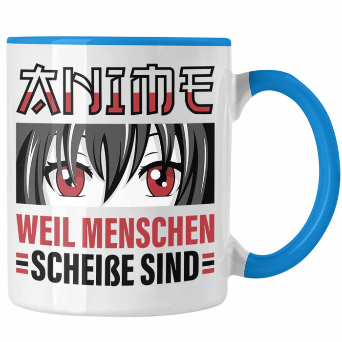 TRENDATION Anime Tasse Geschenk Spruch Kaffeetasse Blau Trendation