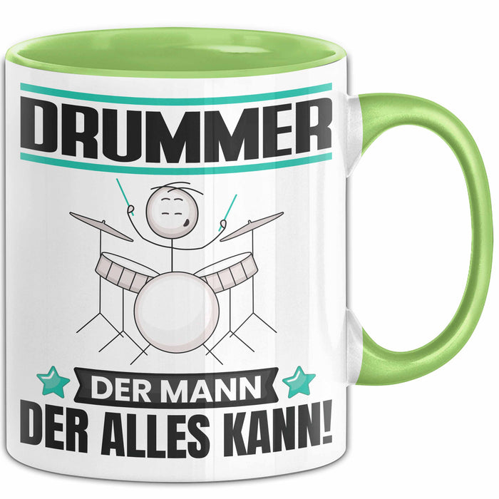Drummer Tasse Geschenk für Drummer Der Mann Der Alles Kann Geschenkidee zum Geburtstag Grün Trendation