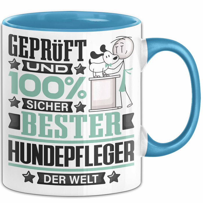 Hundepfleger Geschenk Lustiger Spruch für Hundepfleger Geschenkidee Bester Hundepfleger Der Welt Blau Trendation