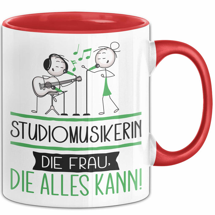Studiomusikerin Geschenk Tasse Becher Die Frau Die Allen Kann Geschenkidee für eine Studiomusikerin Lustig Rot Trendation