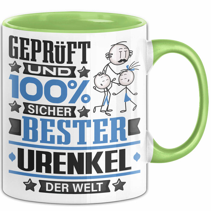 Urenkel Geschenk Lustiger Spruch für Urenkel Geschenkidee Bester Urenkel Der Welt Grün Trendation