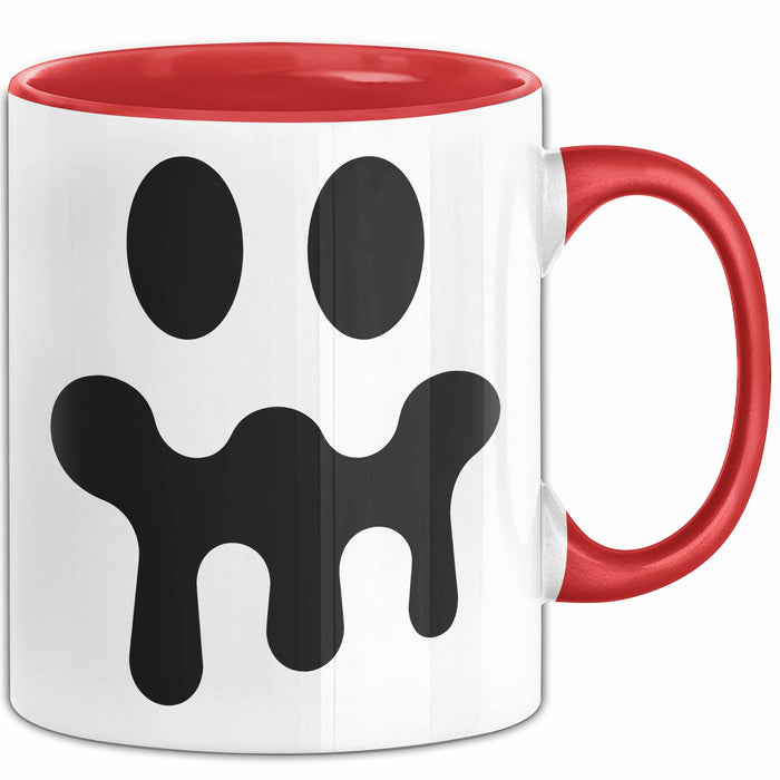 Lächeln Halloween Feier Tasse Geschenk Lustige Geschenkidee Spruch Rot Trendation