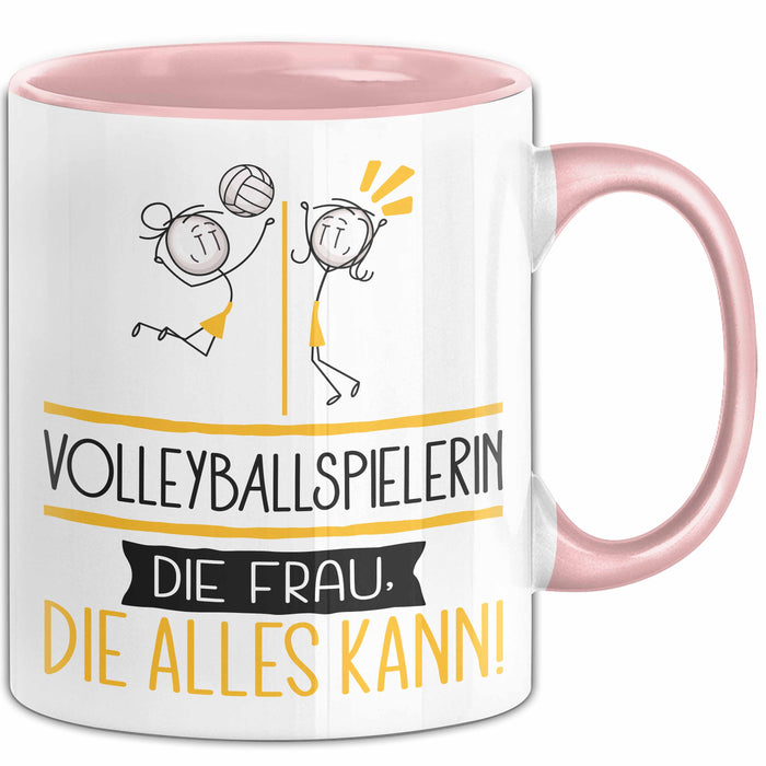 Volleyballspielerin Geschenk Tasse Becher Die Frau Die Allen Kann Geschenkidee für eine Volleyballspielerin Lustig Rosa Trendation