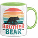 Retro Bruder Bär Tasse Geschenk Lustige Geschenkidee Spruch Grün Trendation
