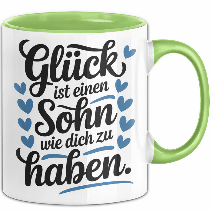 Sohn Tasse Geschenk Glueck Ist Einen Sohn Wie Dich Geschenkidee Mama Papa