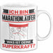 Marathonläufer Tasse Geschenk für Marathonläufer Geburtstag Lustiger Spruch Kaffee-Becher Was Ist Deine Superkraft Weiß Trendation