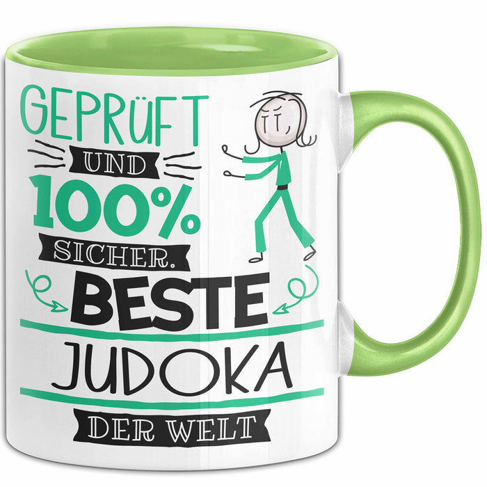 Beste Judoka Der Welt Tasse Geschenk für Eine Judoka Geprüft Und Sicher Geschenkidee Geburtstag Weihnachten Grün Trendation