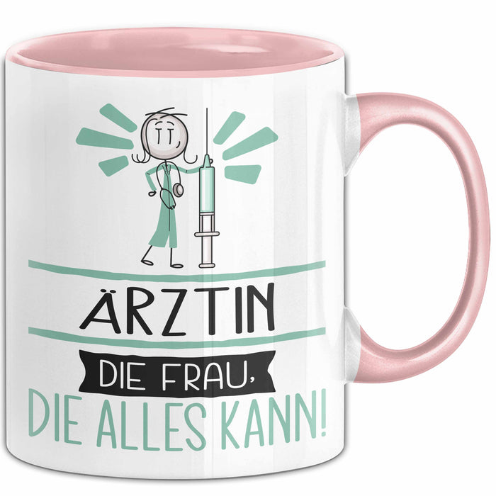 Ärztin Geschenk Tasse Becher Die Frau Die Allen Kann Geschenkidee für eine Ärztin Lustig Rosa Trendation
