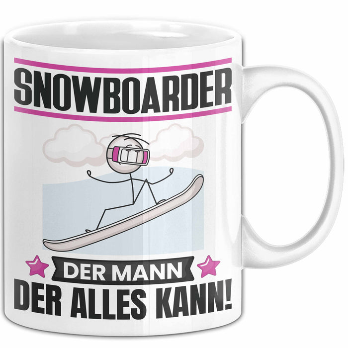 Snowboarder Tasse Geschenk für Snowboarder Der Mann Der Alles Kann Geschenkidee zum Geburtstag Weiß Trendation
