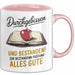 Schüler Abschluss Tasse Geschenk Lustige Geschenkidee Spruch Durchgebissen Und Bestanden Rosa Trendation