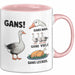 Gans Tier Gänse Bauer Tasse Becher Geschenk Lustige Geschenkidee Spruch Gänsearten Rosa Trendation