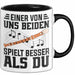 Flötenspieler Tasse Geschenk Einer Von Uns Beiden Spielt Besser Als Du Geschenkidee Becher Trendation