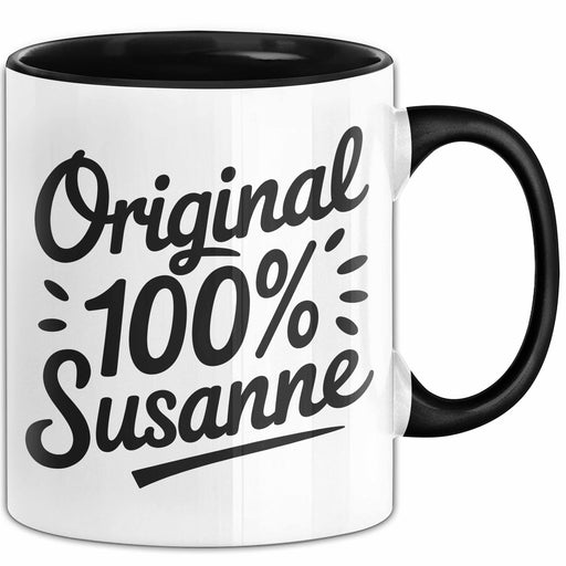 Susanne Tasse Geschenk Original 100% Susanne Geschenkidee Geburtstag Schwarz Trendation