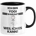 Yogi Geschenk Tasse Lustiger Spruch Ich Bin Yogi Warum Weil Ich Es Kann Geschenkidee Bester Yogi Geburtstag Kaffee-Becher Trendation