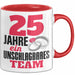 25 Jahre Tasse Geschenk Hochzeitstag Unschlagbares Team Spruch Rot Trendation