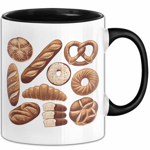Arten Von Brot Tasse Geschenk Brotarten Baguette Croissant Bagel Kaffee-Becher Trendation