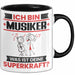 Musiker Tasse Geschenk für Musiker Geburtstag Lustiger Spruch Kaffee-Becher Was Ist Deine Superkraft Schwarz Trendation