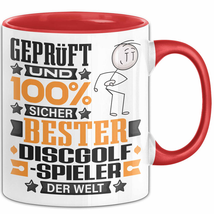 Discgolf-Spieler Geschenk Lustiger Spruch für Discgolf-Spieler Geschenkidee Bester Discgolf-Spieler Der Welt Rot Trendation
