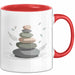 Meditationsfan Tasse Geschenkidee für Achtsamkeitssuchende Rot Trendation