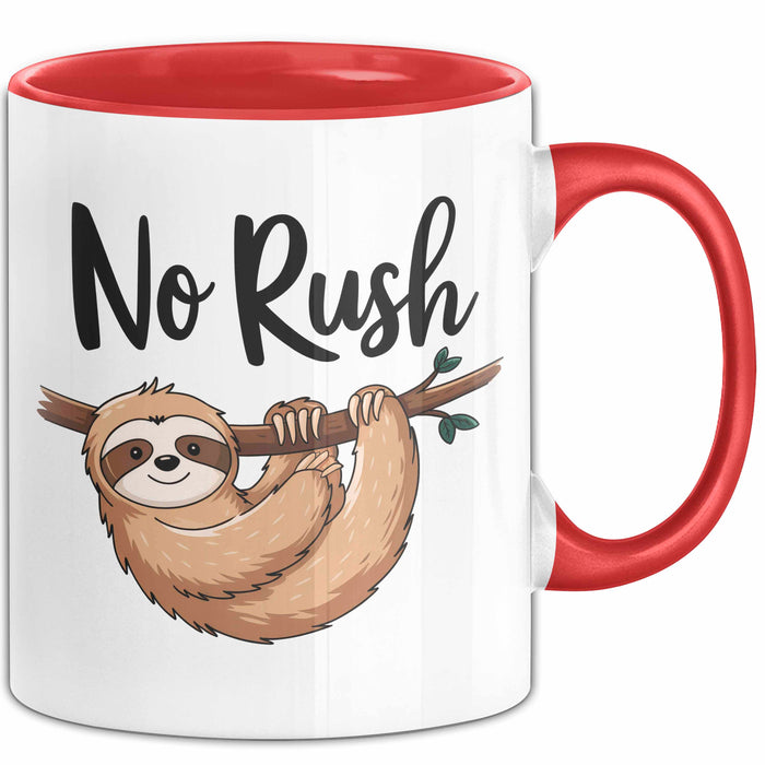 Faultier Tasse Geschenkidee Keine Eile für faule Faultiere Rot Trendation