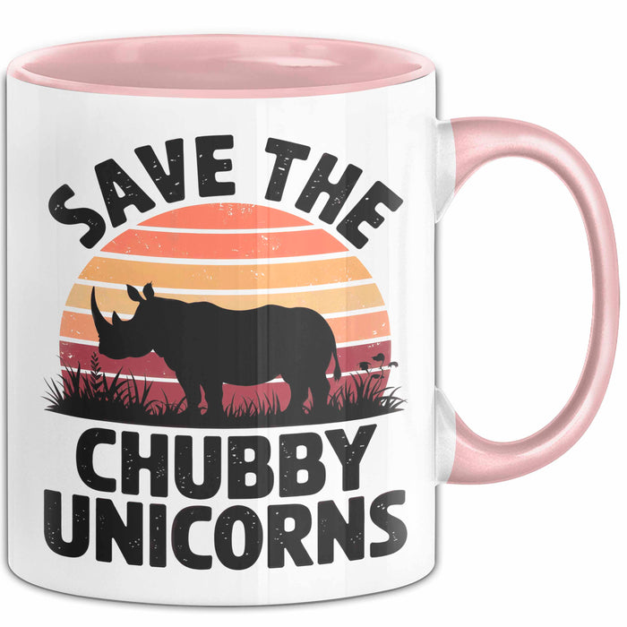Nashorn Tasse Geschenk Lustige Geschenkidee Spruch Rettet Die Moppeligen Einhörner Rosa Trendation