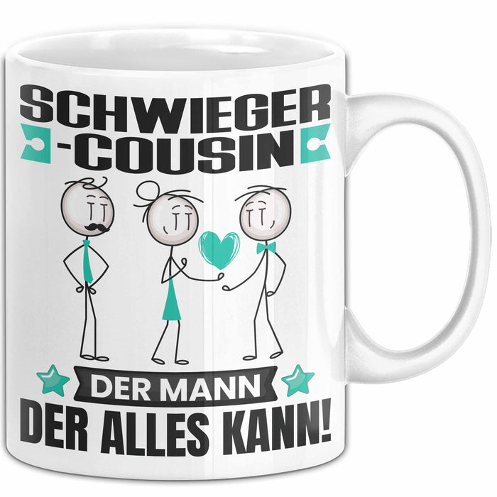 Schwiegercousin Tasse Geschenk für Schwiegercousin Der Mann Der Alles Kann Geschenkidee zum Geburtstag Weiß Trendation