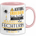 Fechterin Tasse Geschenk Lustiger Spruch Bitte Erheben Sie Sich Seine Majestät Die Fechterin Betritt Den Raum Rosa Trendation