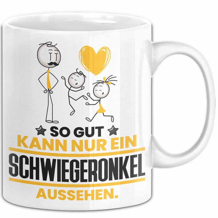 Schwiegeronkel Geschenk Tasse So Gut Kann Nur Ein Schwiegeronkel Aussehen Geschenkidee Kaffee-Becher Weiß Trendation