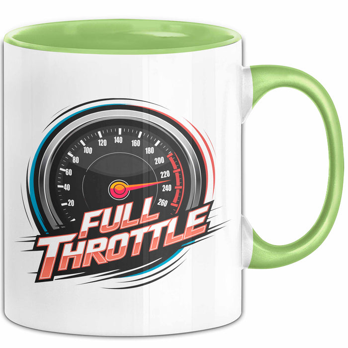 Auto Fan Tasse Geschenkidee Vollgas Schrauber Spruch Geschenkidee Lustig Grün Trendation
