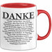 Danke Tasse Geschenk Lustige Geschenkidee Spruch Danke Rot Trendation