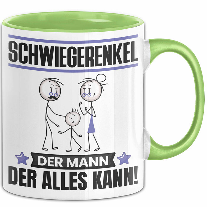 Schwiegerenkel Tasse Geschenk für Schwiegerenkel Der Mann Der Alles Kann Geschenkidee zum Geburtstag Grün Trendation