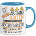 Skateboarderin Tasse Geschenk Lustig Abstand Halten Hochleistungs-Skateboarderin Mit Drang Zur Perfektion Bei Der Arbeit Blau Trendation