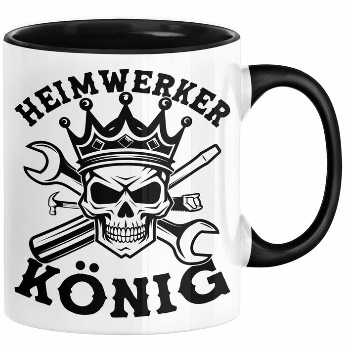 Heimwerker Geschenk Tassen Partner-Tassen Kaffee-Becher Heimwerker König Männer Schwarz Trendation