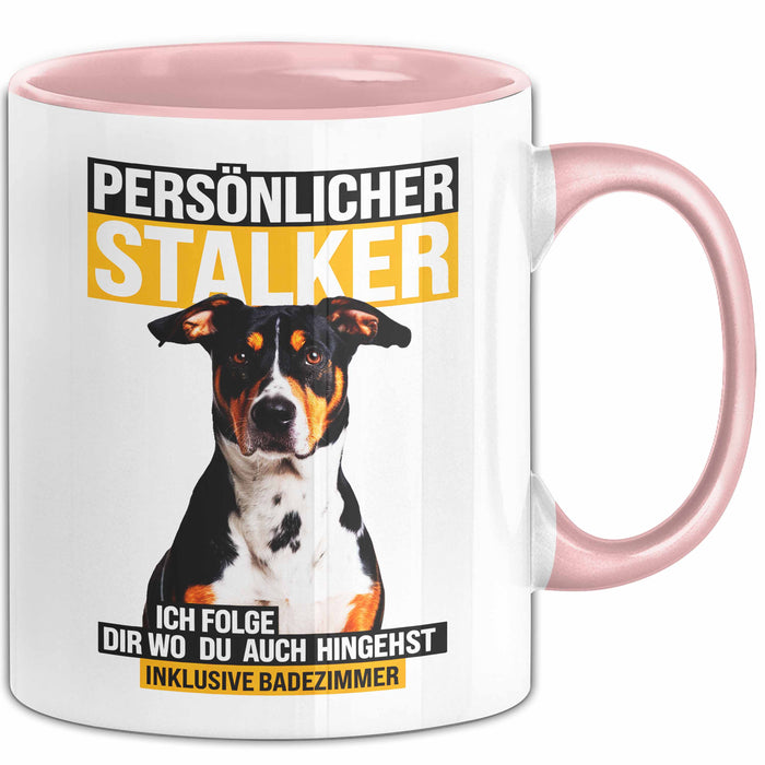 Appenzeller Sennenhund Hund Tasse Geschenk Lustige Geschenkidee Spruch Persönlicher Stalker Ich Folge Dir Wo Du Auch Hingehst Rosa Trendation