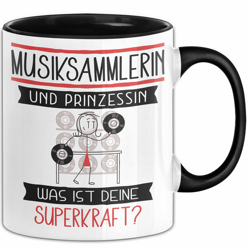 Musiksammlerin Und Prinzessin Tasse Geschenk Für Eine Musiksammlerin Geburtstag Was Ist Deine Superkraft Trendation