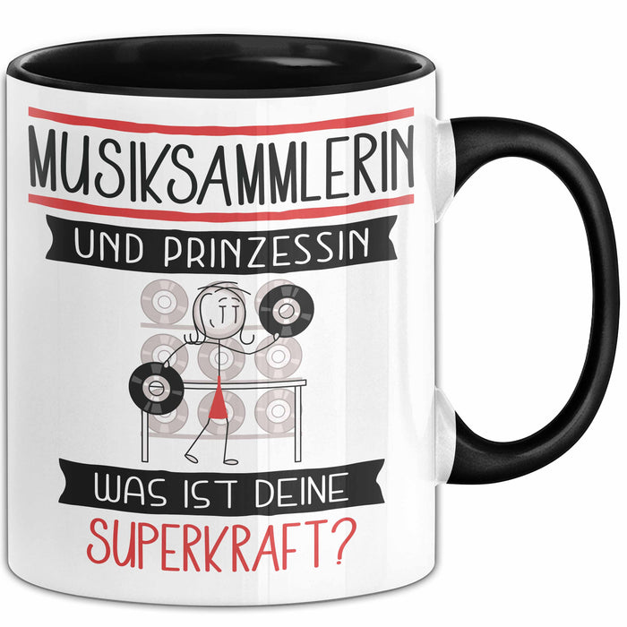 Musiksammlerin Und Prinzessin Tasse Geschenk Für Eine Musiksammlerin Geburtstag Was Ist Deine Superkraft Trendation