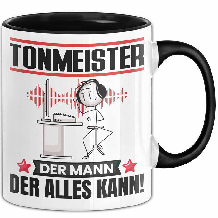 Tonmeister Tasse Geschenk für Tonmeister Der Mann Der Alles Kann Geschenkidee zum Geburtstag Schwarz Trendation
