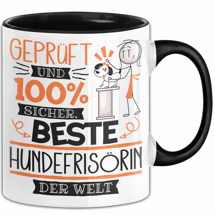 Beste Hundefrisörin Der Welt Tasse Geschenk für Eine Hundefrisörin Geprüft Und Sicher Geschenkidee Geburtstag Weihnachten Trendation